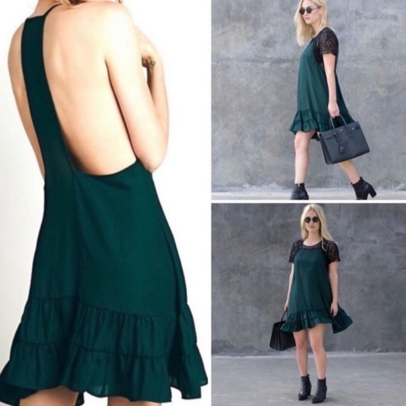 Free People Raven Slip Dress Teal Sz: X-Small - Picture 2 of 16